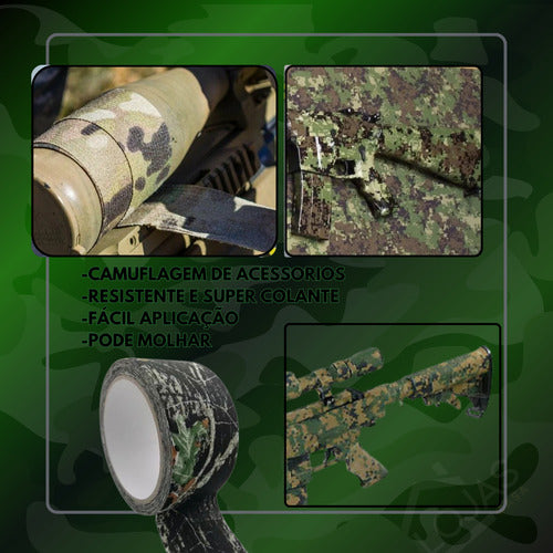 Fita Adesiva Camuflada Camuflagem Airsoft Paintbal Militar