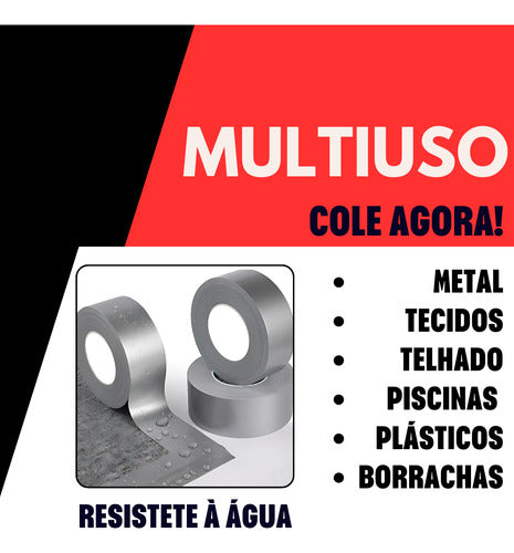 Rolo Fita Adesiva Silver Tape Multiuso Prova D'água Vedante
