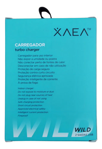 Carregador De Parede Turbo 2x Usb Branco Wild Xaea