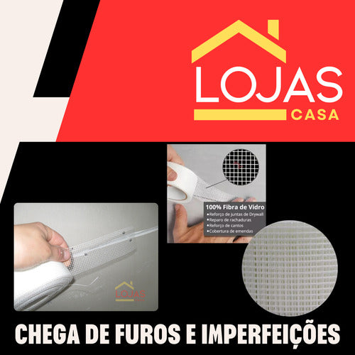 Fita Telada De Malha Fibra Drywall Reparos Rachaduras Parede