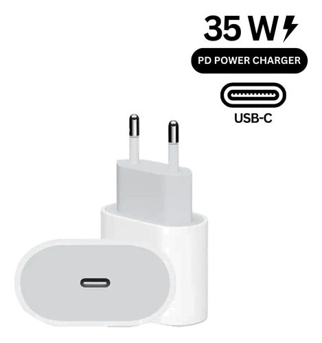 Fonte Turbo Ultra Pro Max Carregador 35w Para iPhone Cor Branco