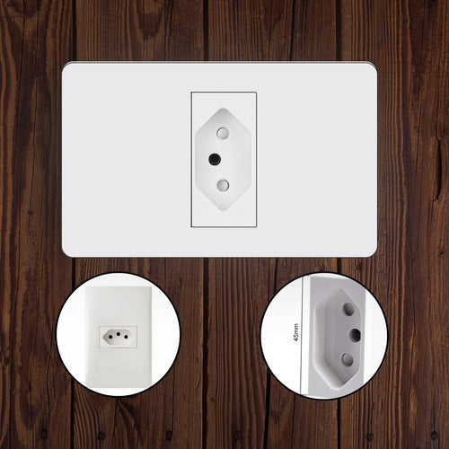 Conjunto 4x2 Tomada 20a Bivolt  Liz Cor Branca Casa C/trava
