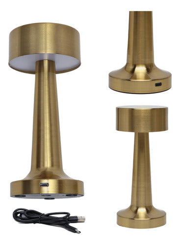 Luminária Abajur Touch Led Portátil S/ Fio Recarregável Luxo