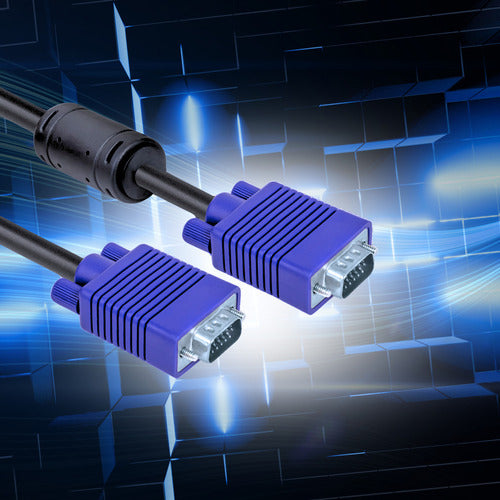Cabo Vga Blindado 15m Lojas Casa Alta Resolução Azul Conector Macho
