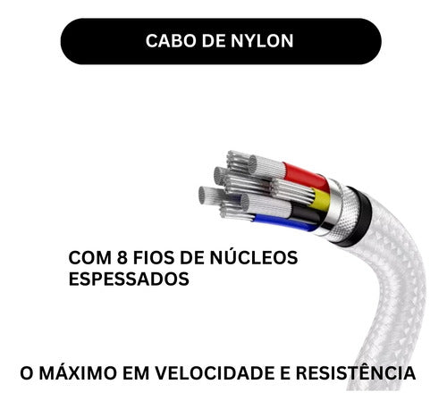Carregador Fonte Turbo 35w Para iPhone 15 Pro Max Com Cabo Cor Branco