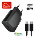 Carregador Fonte Turbo 45w Para Samsung Com Cabo Super Fast Cor Preto Lojas Casa