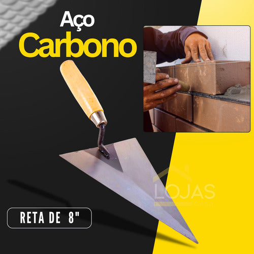 Colher Pedreiro Profissional Triangular Para Quinas Esquadro