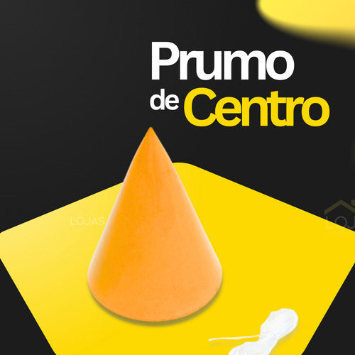 Prumo De Centro Metal Sólido Preciso Pião 300g Para Obra