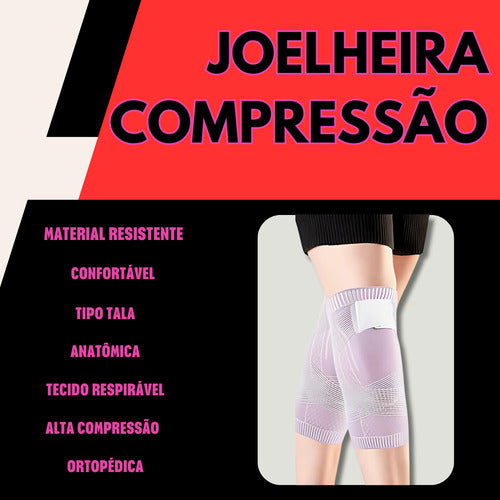 Joelheira Compressiva Faixa Ajustável Proteção Esportiva