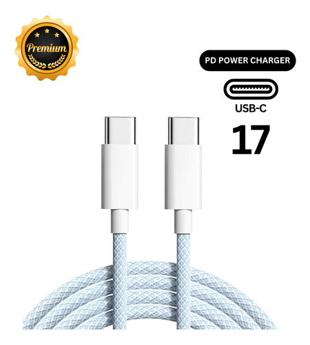 Carregador Fonte Usb-c C/ Cabo Para iPhone 15 16 17