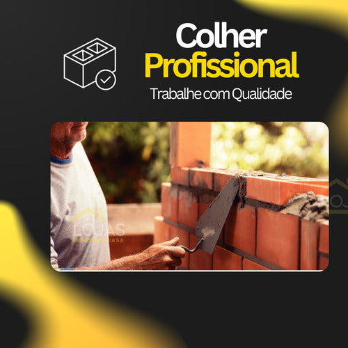 Colher De Pedreiro Jardim Canteiro Reta 7   Aço Profissional