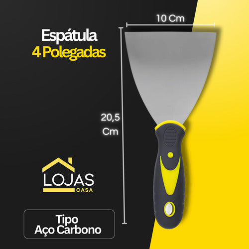 Espátula Multiuso De Aço 4  Para Gesso Massa Corrida