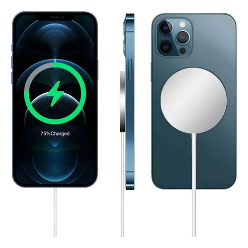 Carregador Sem Fio Magnético Indução P/ iPhone 13 14 15 16 Cor Branco