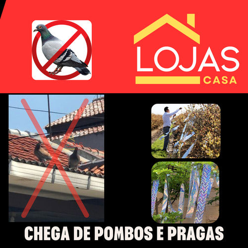 Fita Espanta Passarinhos Pombo Aves Refletiva Jardim 45 M