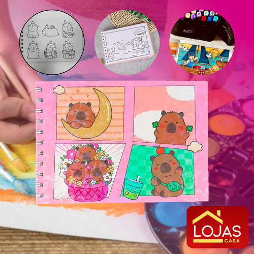 Livro Para Colorir Pintura Desenho Cute Capivara Goods