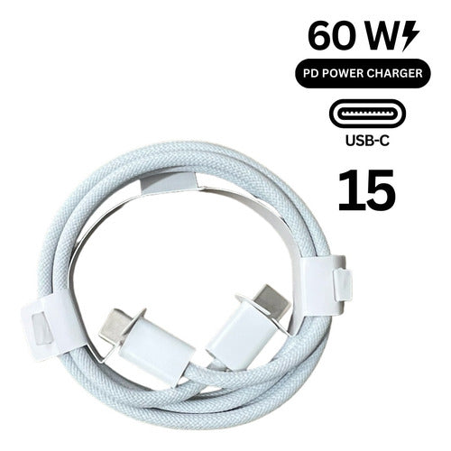 Carregador Fonte Turbo 35w Para iPhone 15 Pro Max Com Cabo Cor Branco
