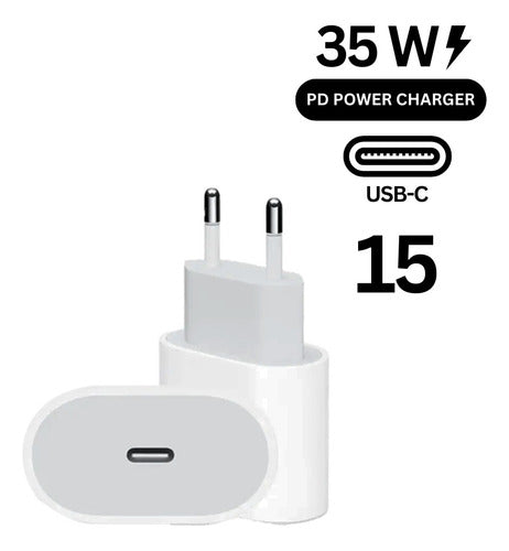 Fonte Turbo Carregador 35w P/ iPhone 15, 15 Pro E 15 Pro Max