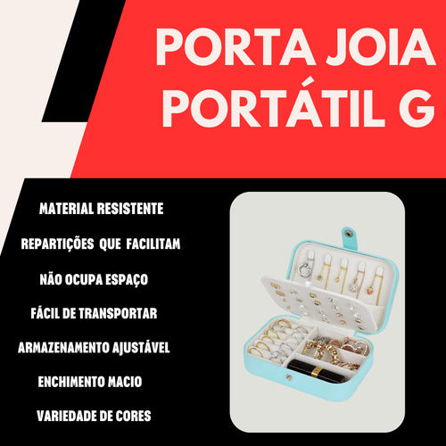 Porta Joias Portátil Viagem Estojo Bolsa Caixa Seguro Leve