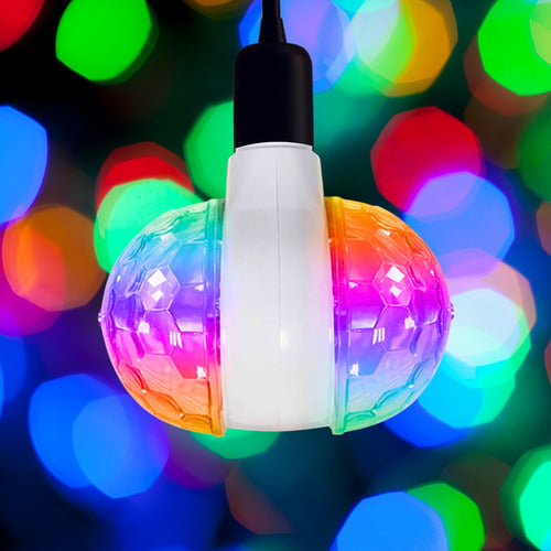 Lâmpada Giratória Colorida Rgb Efeito Globo Bola Festa Led