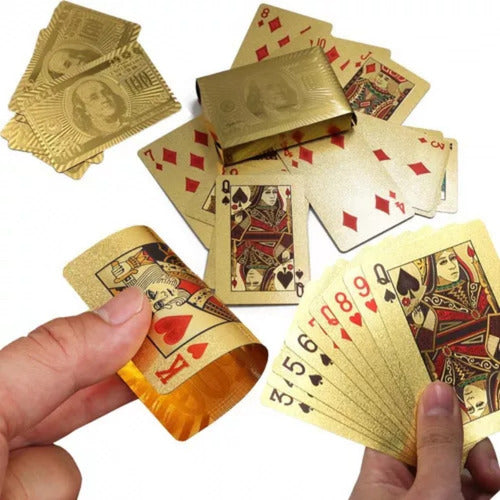 Baralho Dourado Resistente A Água Anti Rasgo Cartas Gold Our