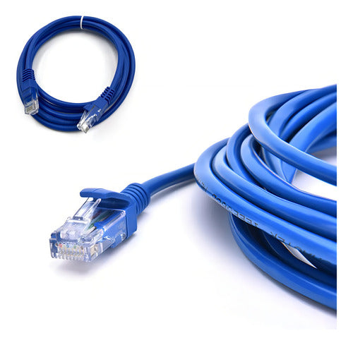 Cabo De Rede 5 Metros Lan Internet Crimpado Rj45 Cat5e Azul