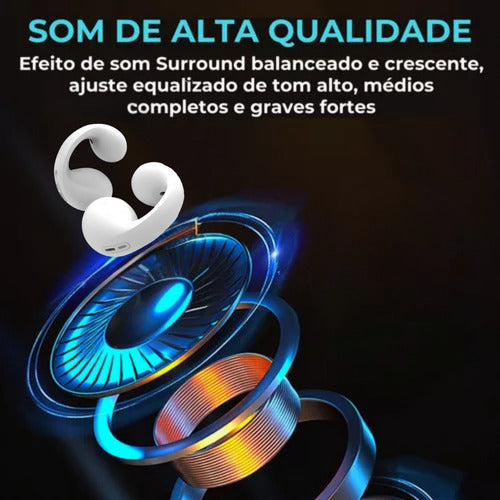 Fone De Ouvido Bluetooth Sem Fio Earcuffs Esportivo Brinco