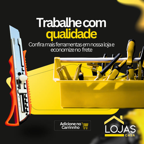 Estilete De Metal Largo Profissional 18mm Trava De Segurança
