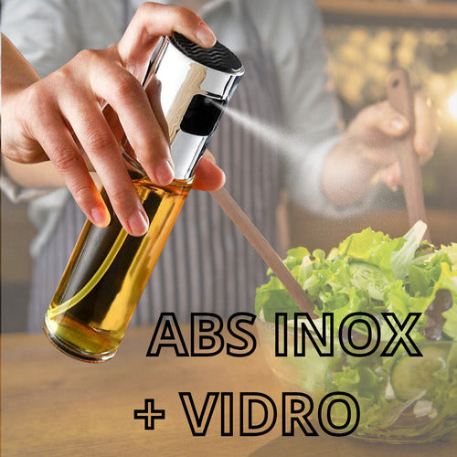 Spray Porta Azeite Vinagre Perfume Vidro Prata 100 Ml