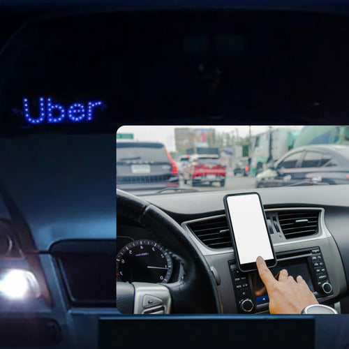 Placa Led Carro Uber Letreiro Motorista De Aplicativo App