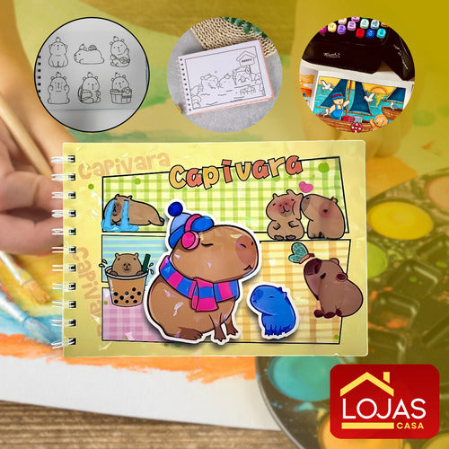 Livro Para Colorir Pintura Desenho Cute Capivara Goods