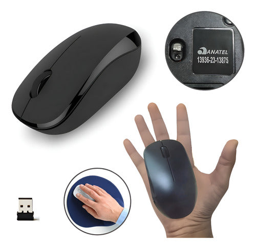 Mouse Sem Fio Sensor Óptico Profissional Confortável Cmos Un