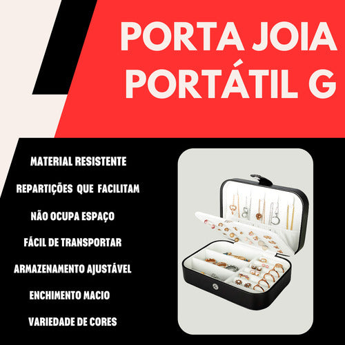 Porta Joias Portátil Viagem Estojo Bolsa Caixa Seguro Leve
