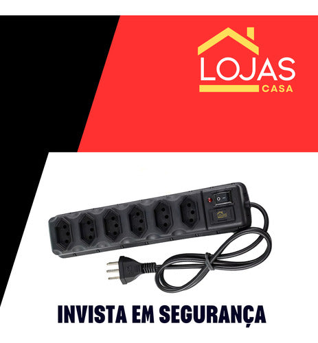 Filtro De Linha Régua Extensão Elétrica 6 Tomada Bivolt 85cm