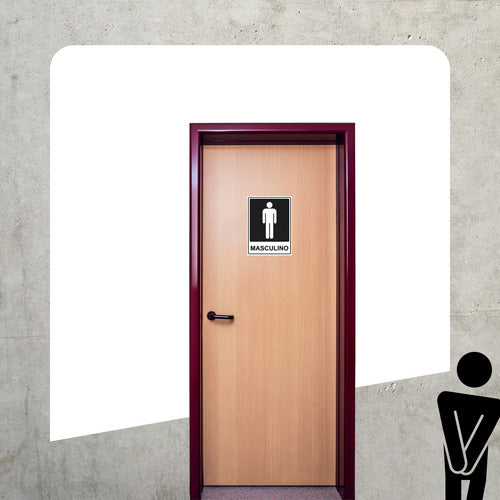 Kit Placa De Indicação Banheiro Masculino Feminino Comércio