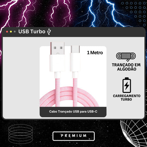 Cabo Usb Turbo Color Para Samsung Motorola LG A20 A32 A52 A7