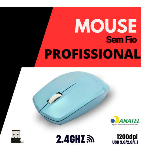 Mouse Sem Fio Sensor Óptico Profissional Confortável Cmos Un