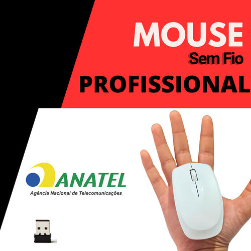Mouse Sem Fio Sensor Óptico Profissional Confortável Cmos Un