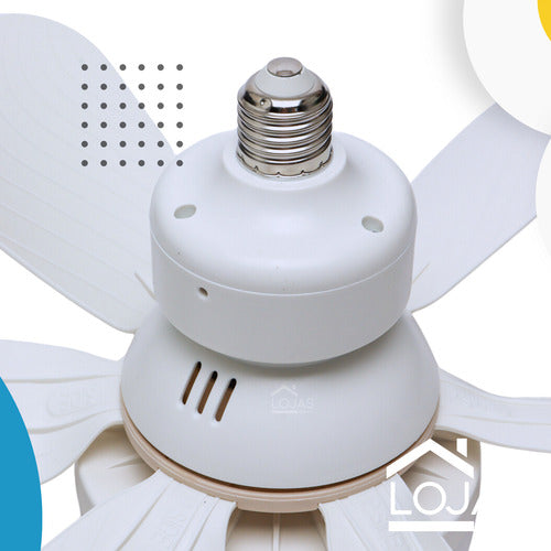 Lâmpada Ventilador De Teto Luxo Bocal Le27 C/controle Bivolt