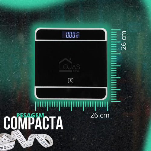 Balança Digital Vidro Temp Moderna Até 180 Kg Com Termômetro