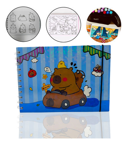 Livro Para Colorir Pintura Desenho Cute Capivara Goods