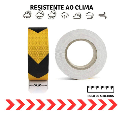 Rolo Faixa Refletiva Seta Listra Para Sinalização 5cm X 5m