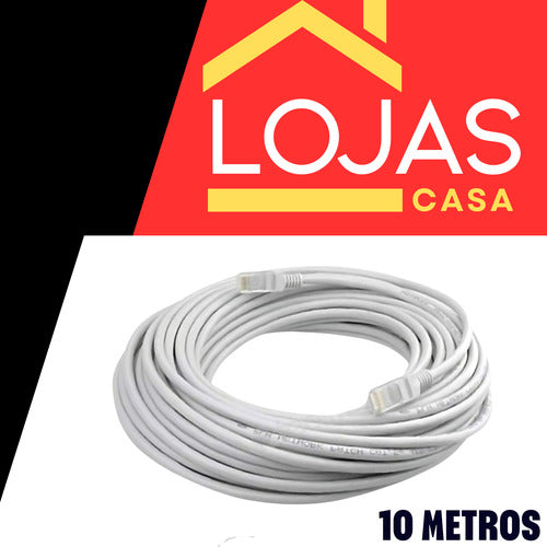 Cabo De Rede 10 Metros Internet Crimpado Rj45 Cat6 Premium