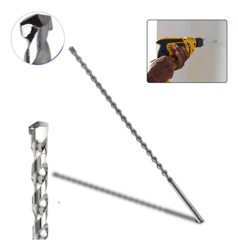 Broca 30cm 10mm Videa Longa Para Concreto Parede Alvenaria