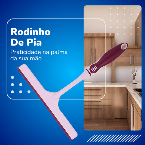 Rodinho De Pia Cozinha Pp/tpr Rodo Seca Lava Vidro Pia Top