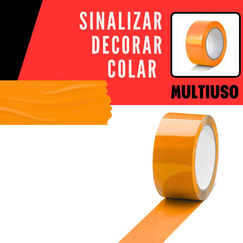 Rolo Durex Grande Adesivo 45m X 45mm Sinalizar Fita Multiuso