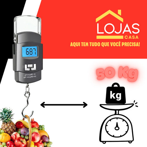 Balança Portátil Digital De Precisão 50kg Bolso Viajem Malas