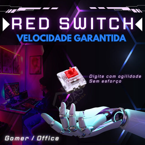 Kit Teclado Mecânico + Mouse Gamer Rgb Jogo Ágil Ergonômico