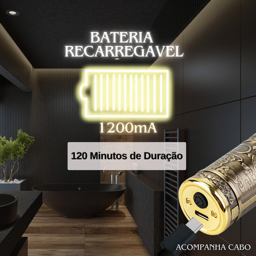 Máquina Cortar Cabelo Fazer Barba De Metal Com Led Indicador