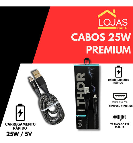 Cabo Recarga Controle Ps4 Usb V8 Trançado Resistente Tático