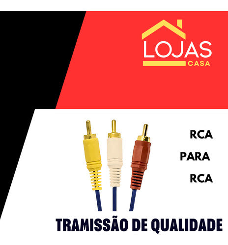Cabo Rca 1,5 Metro Resistente E Flexível Plug Metal Blindado
